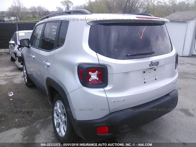 ZACCJBBB2HPF22798 - 2017 JEEP RENEGADE LATITUDE SILVER photo 3