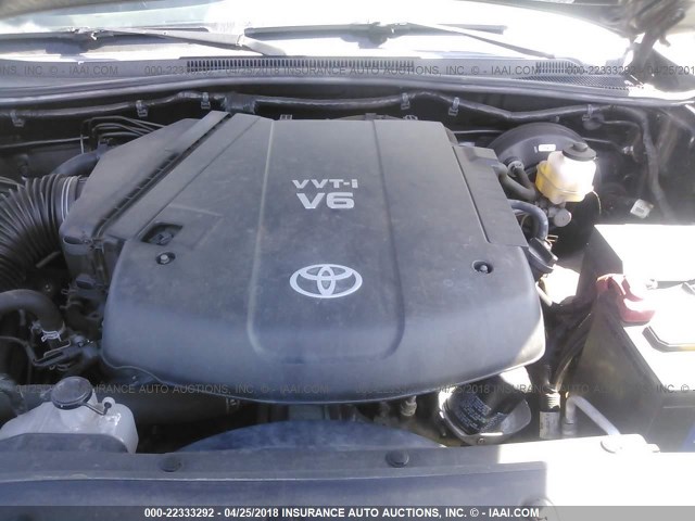 3TMJU4GN8DM142438 - 2013 TOYOTA TACOMA DOUBLE CAB PRERUNNER GRAY photo 10