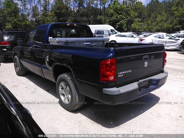 1D7HE42K37S160033 - 2007 DODGE DAKOTA SLT BLUE photo 3