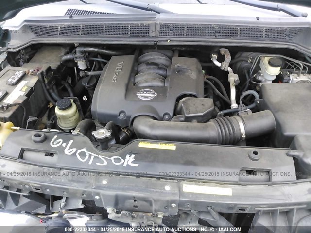 5N1AA08B24N740290 - 2004 NISSAN ARMADA SE/LE GREEN photo 10