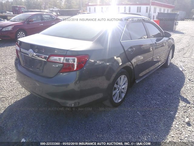 4T4BF1FK7DR325153 - 2013 TOYOTA CAMRY L/SE/LE/XLE GRAY photo 4