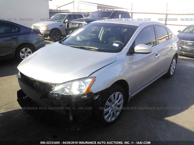 3N1AB7APXFY214594 - 2015 NISSAN SENTRA S/SV/SR/SL SILVER photo 2