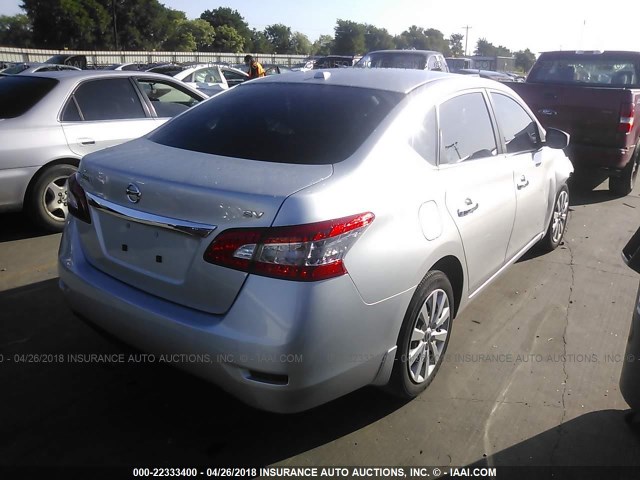 3N1AB7APXFY214594 - 2015 NISSAN SENTRA S/SV/SR/SL SILVER photo 4