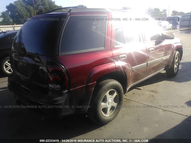 1GNDT13S142380012 - 2004 CHEVROLET TRAILBLAZER LS/LT MAROON photo 4