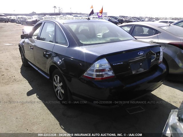 1FAHP24W48G173568 - 2008 FORD TAURUS SEL Dark Blue photo 3