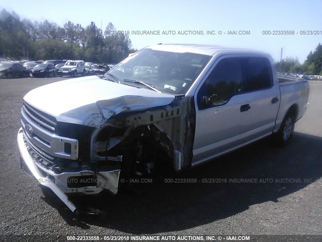 1FTEW1E56JKC86554 - 2018 FORD F150 SUPERCREW SILVER photo 2