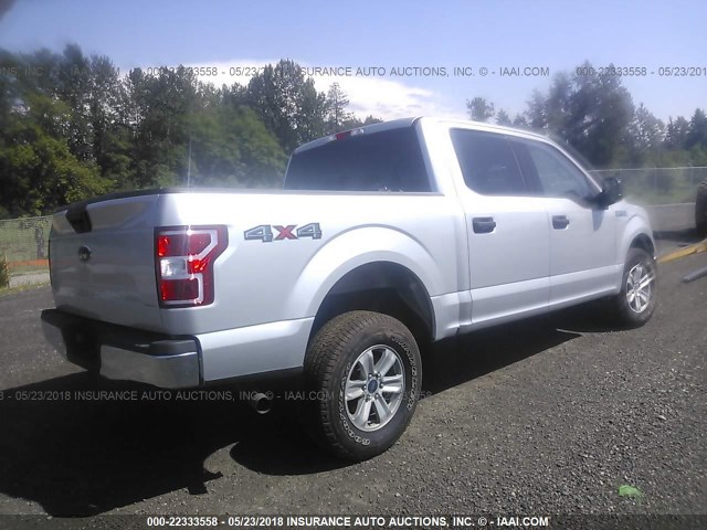1FTEW1E56JKC86554 - 2018 FORD F150 SUPERCREW SILVER photo 4