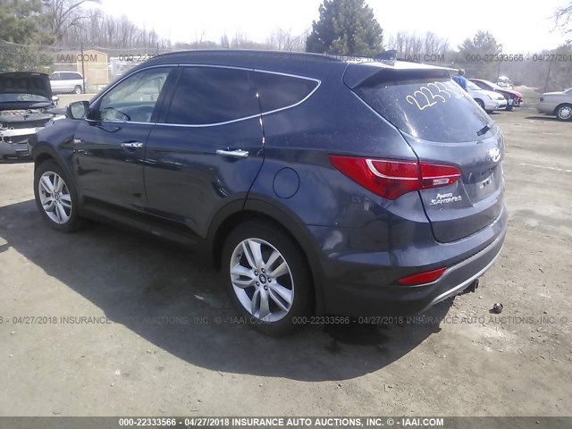 5XYZWDLA7GG328313 - 2016 HYUNDAI SANTA FE SPORT  BLUE photo 3