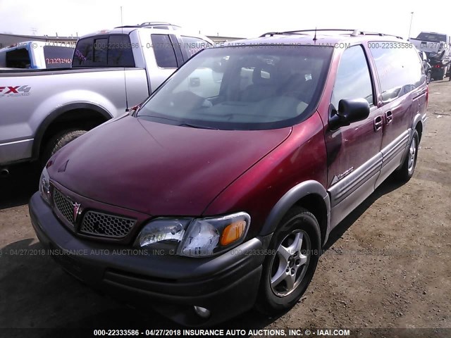 1GMDX03E22D162952 - 2002 PONTIAC MONTANA RED photo 2