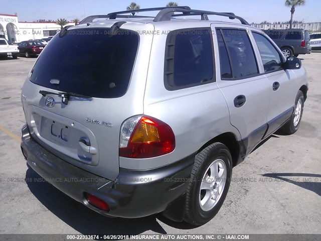 KM8SB82B11U116538 - 2001 HYUNDAI SANTA FE SILVER photo 4