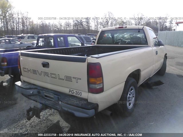 1GCEC14W01Z247663 - 2001 CHEVROLET SILVERADO C1500 CREAM photo 4