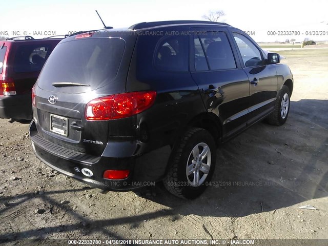 5NMSG13D19H275298 - 2009 HYUNDAI SANTA FE GLS BLACK photo 4