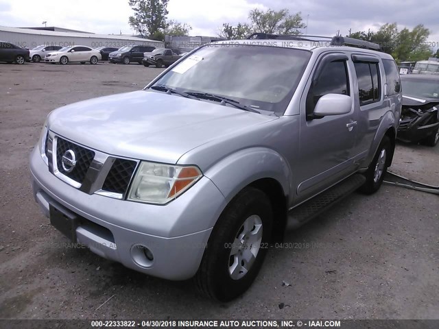 5N1AR18U97C620583 - 2007 NISSAN PATHFINDER LE/SE/XE SILVER photo 2