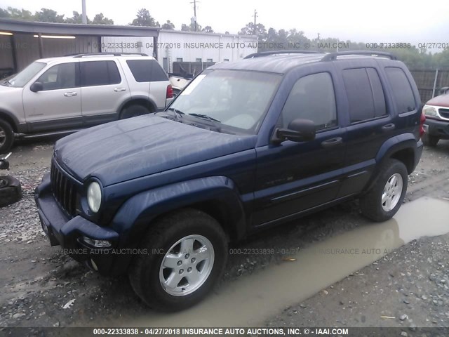 1J4GK58KX2W121088 - 2002 JEEP LIBERTY LIMITED BLUE photo 2