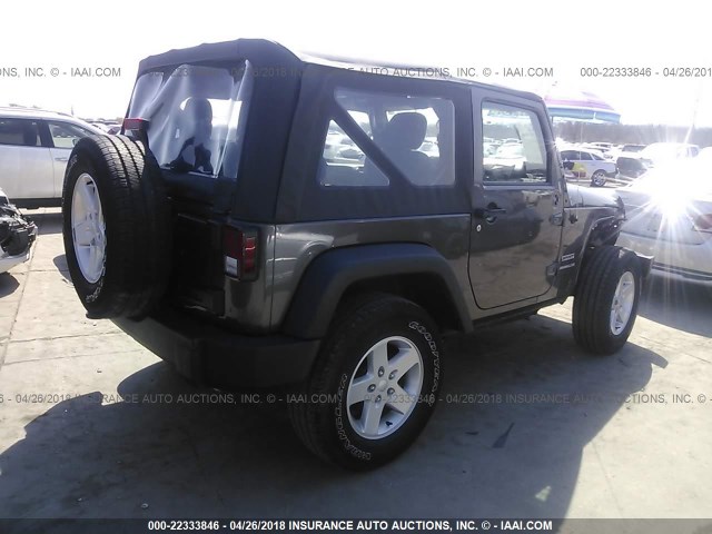 1C4AJWAG0GL211613 - 2016 JEEP WRANGLER SPORT Qəhvəyi foto 4