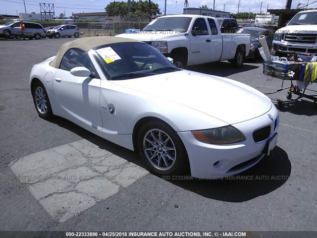 4USBT33514LS49141 - 2004 BMW Z4 2.5 WHITE photo 1