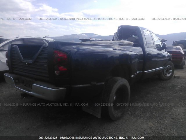 3D7ML48C77G703508 - 2007 DODGE RAM 3500 ST/SLT Dark Blue photo 4