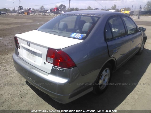 JHMES96695S019334 - 2005 HONDA CIVIC HYBRID GRAY photo 4