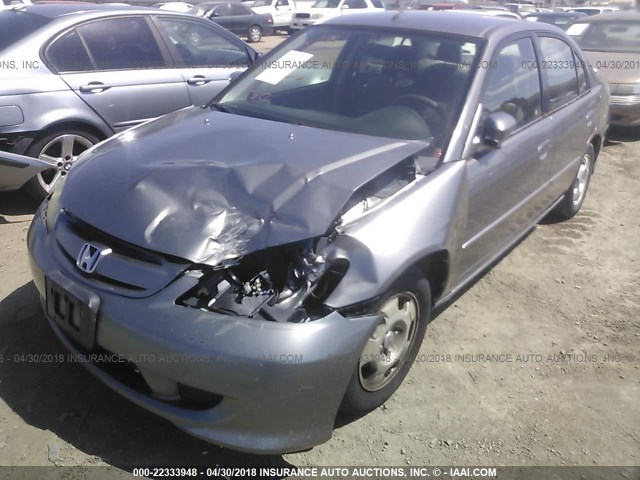 JHMES96695S019334 - 2005 HONDA CIVIC HYBRID GRAY photo 6