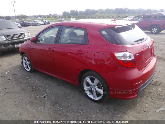 2T1KE40E29C021528 - 2009 TOYOTA COROLLA MATRIX S RED photo 3