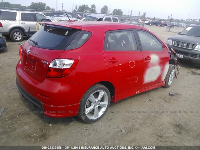 2T1KE40E29C021528 - 2009 TOYOTA COROLLA MATRIX S RED photo 4