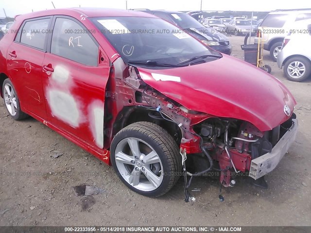 2T1KE40E29C021528 - 2009 TOYOTA COROLLA MATRIX S RED photo 6