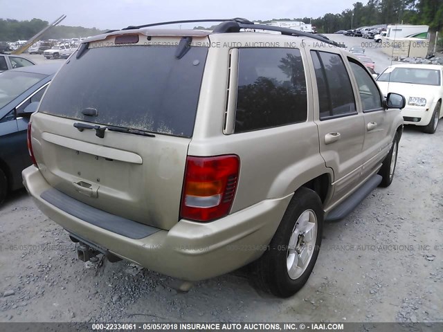 1J4GX58S91C574829 - 2001 JEEP GRAND CHEROKEE LIMITED GOLD photo 4