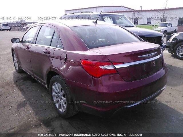 1C3CCBBB3CN135676 - 2012 CHRYSLER 200 TOURING RED photo 3