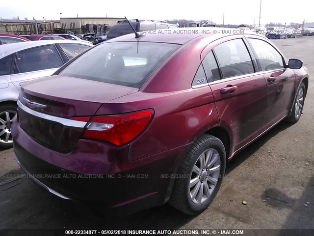 1C3CCBBB3CN135676 - 2012 CHRYSLER 200 TOURING RED photo 4