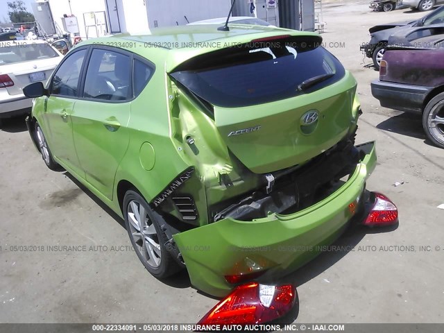 KMHCU5AE7DU100051 - 2013 HYUNDAI ACCENT GLS/SE GREEN photo 3