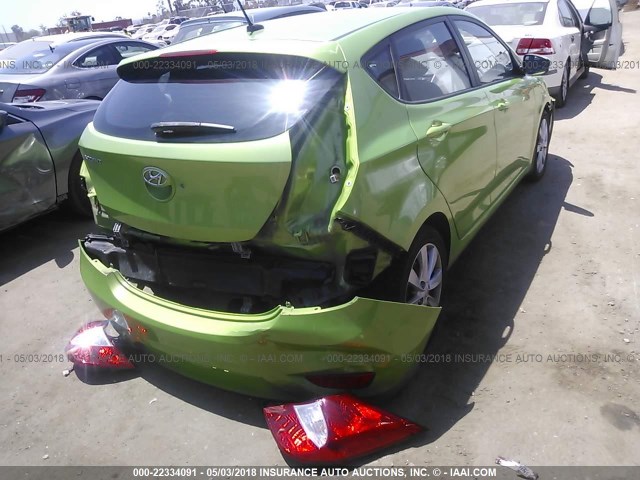 KMHCU5AE7DU100051 - 2013 HYUNDAI ACCENT GLS/SE GREEN photo 4