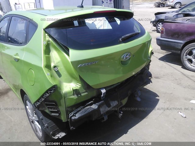 KMHCU5AE7DU100051 - 2013 HYUNDAI ACCENT GLS/SE GREEN photo 6