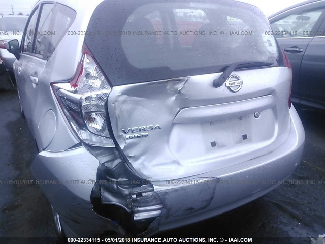 3N1CE2CP1GL377214 - 2016 NISSAN VERSA NOTE S/S PLUS/SV/SL/SR SILVER photo 6