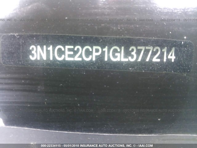 3N1CE2CP1GL377214 - 2016 NISSAN VERSA NOTE S/S PLUS/SV/SL/SR SILVER photo 9