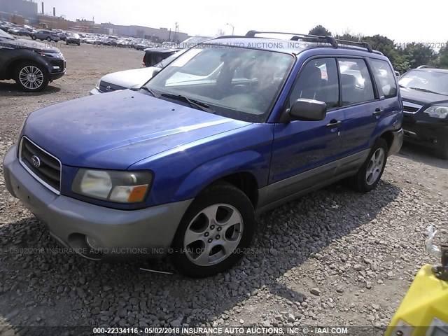 JF1SG65644G752050 - 2004 SUBARU FORESTER 2.5XS ლურჯი ფოტო 2