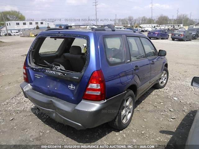 JF1SG65644G752050 - 2004 SUBARU FORESTER 2.5XS BLUE photo 4