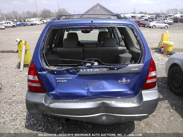 JF1SG65644G752050 - 2004 SUBARU FORESTER 2.5XS BLUE photo 6