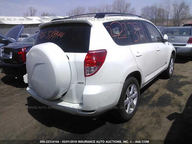 JTMBD31V175102154 - 2007 TOYOTA RAV4 LIMITED WHITE photo 4