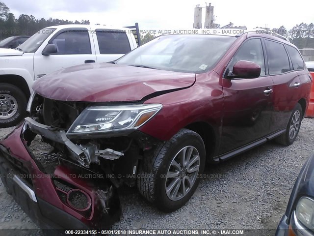 5N1AR2MN7DC600736 - 2013 NISSAN PATHFINDER S/SV/SL/PLATINUM 红色 照片 2