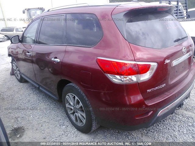 5N1AR2MN7DC600736 - 2013 NISSAN PATHFINDER S/SV/SL/PLATINUM 红色 照片 3