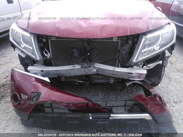 5N1AR2MN7DC600736 - 2013 NISSAN PATHFINDER S/SV/SL/PLATINUM RED photo 6