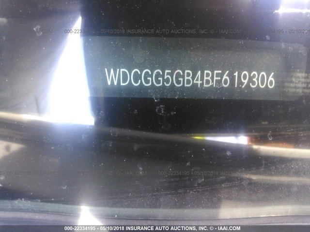 WDCGG5GB4BF619306 - 2011 MERCEDES-BENZ GLK 350 WHITE photo 9