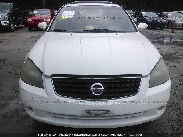 1N4BL11D96C152430 - 2006 NISSAN ALTIMA SE/SL/SE-R WHITE photo 6