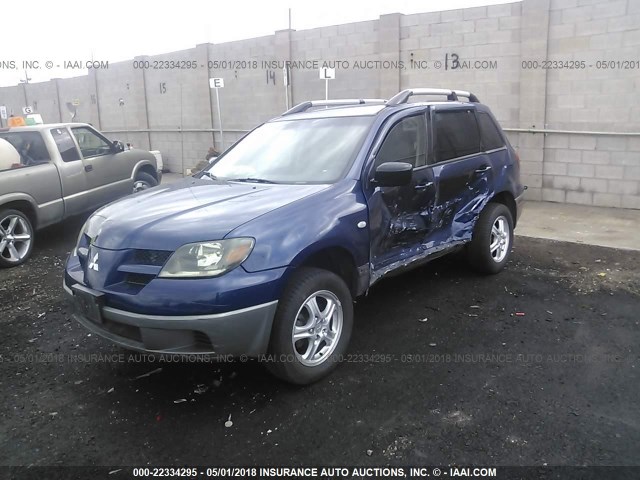 JA4LX31G33U099572 - 2003 MITSUBISHI OUTLANDER LS BLUE photo 2