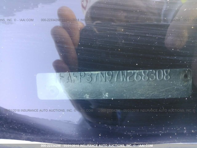 1FAFP37N97W268308 - 2007 FORD FOCUS ZX5/S/SE/SES 红色 照片 9