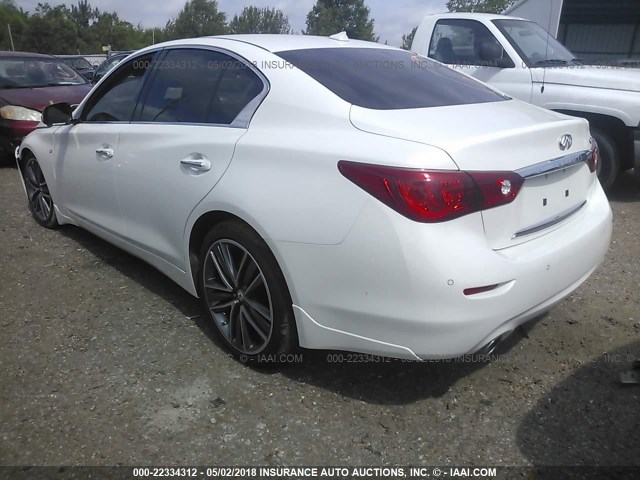 JN1BV7AP0EM674182 - 2014 INFINITI Q50 PREMIUM/SPORT WHITE photo 3