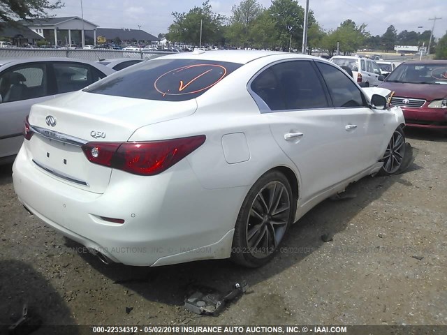 JN1BV7AP0EM674182 - 2014 INFINITI Q50 PREMIUM/SPORT WHITE photo 4