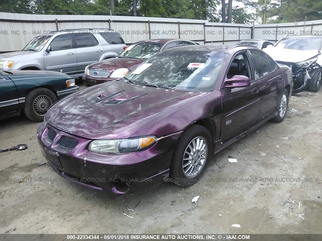 1G2WR521X2F282784 - 2002 PONTIAC GRAND PRIX GTP BURGUNDY photo 2