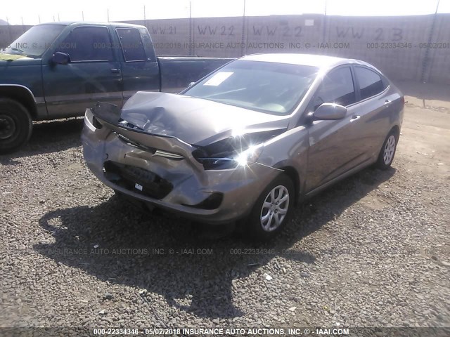 KMHCT4AEXEU709083 - 2014 HYUNDAI ACCENT GLS/GS TAN photo 2