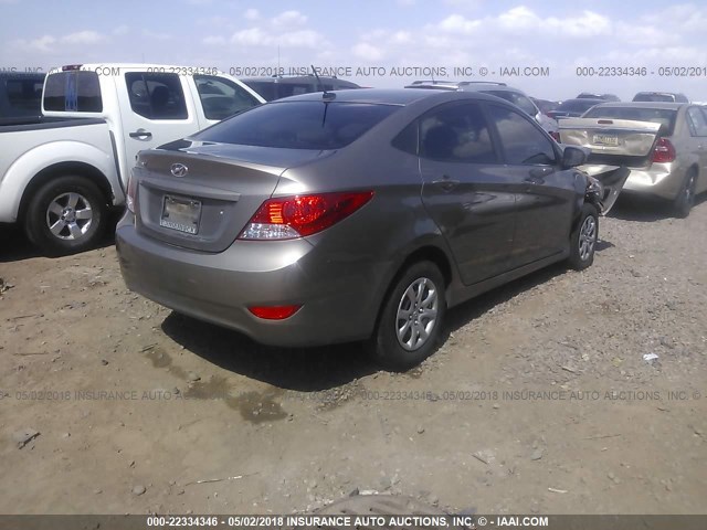 KMHCT4AEXEU709083 - 2014 HYUNDAI ACCENT GLS/GS TAN photo 4